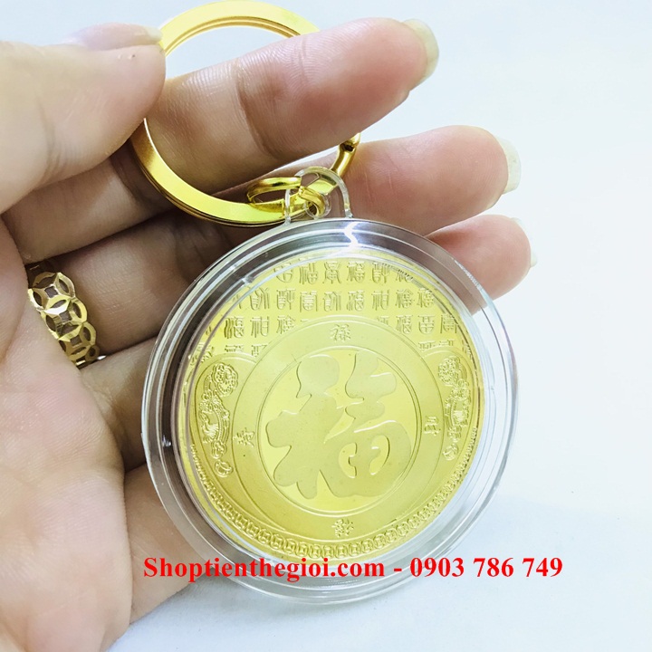 Móc Khóa Xu Long Phụng In Màu - SP005160